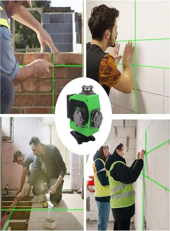 TOMAHAWK® Laser Level |16 Lines Green Laser Level Pro -25m, 4x360° 4D Green Cross Self-Levelling Professional Laser Line for Construction with Two 360° Vertical/Horizontal Laser (16 Line) - Image 4